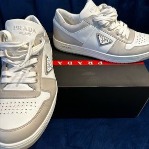 Prada Downtown Leather Sneakers
